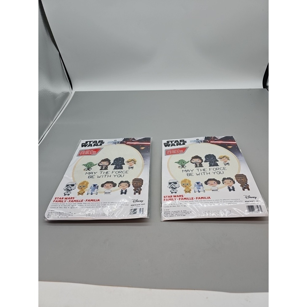 Dimensions Star Wars Family Counted Cross Stitch Hoop Kit Lot Of 2 New